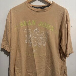 Sean John Men's Tan and Yellow T-shirt